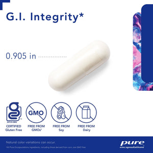 Pure Encapsulations, G.I. Integrity — Capsule size and certifications