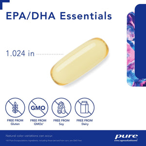 Pure Encapsulations, EPA/DHA essentials — Capsule size and certifications