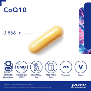 Pure Encapsulations, CoQ10 120 mg. — Capsule size and certifications