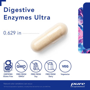Pure Encapsulations, Digestive Enzymes Ultra — Capsule size and certifications