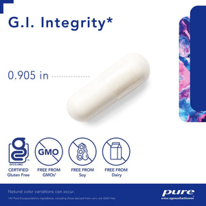 Pure Encapsulations, G.I. Integrity — Capsule size and certifications
