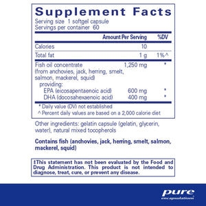 Pure Encapsulations, O.N.E.™ Omega — Supplement facts panel