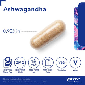 Pure Encapsulations, Ashwagandha — Capsule size and certifications