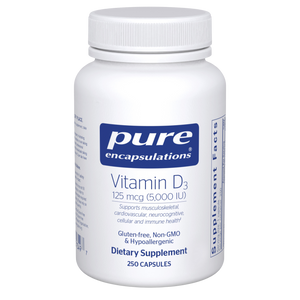 Pure Encapsulations, Vitamin D3 125 mcg (5,000 IU) 250 capsules