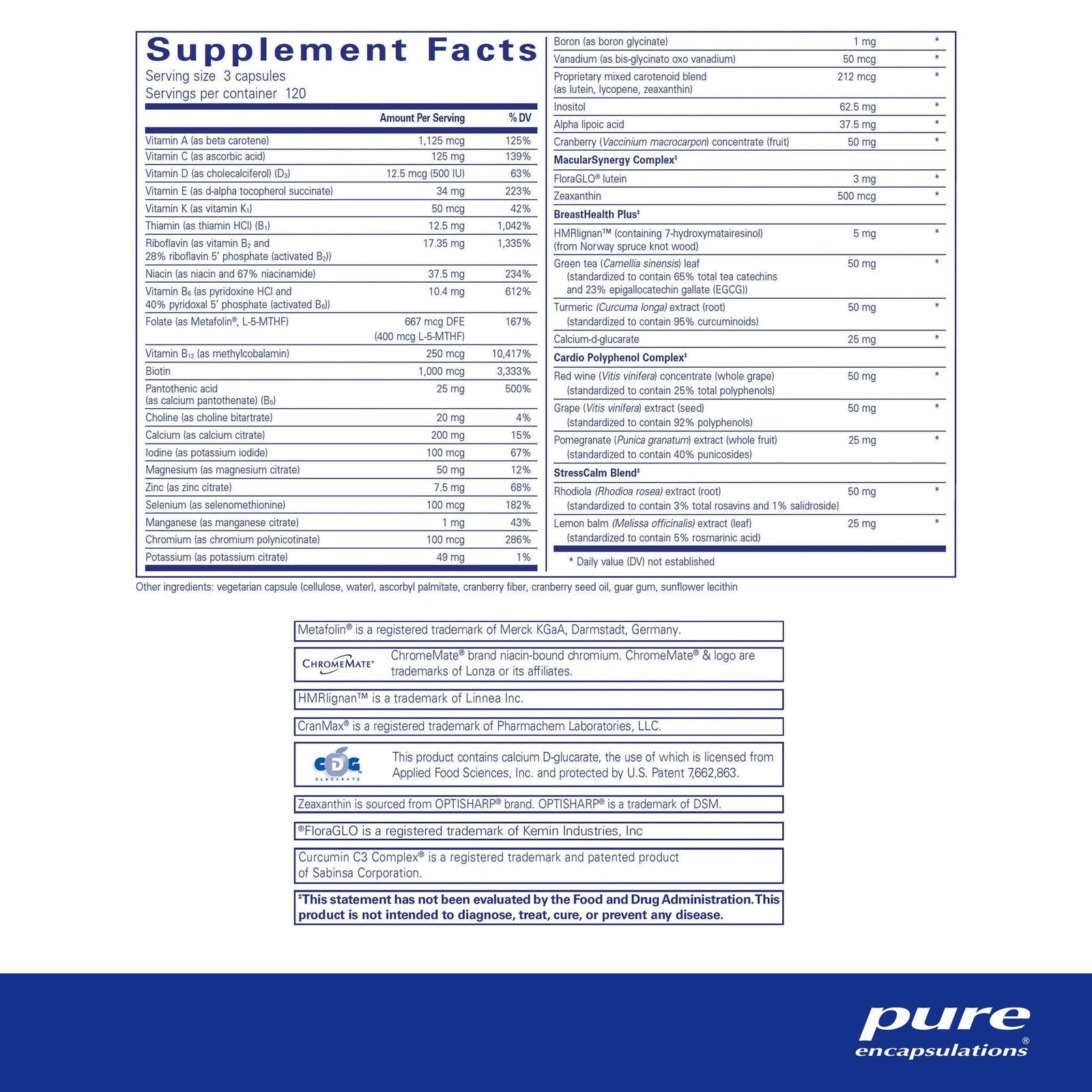 Pure Encapsulations, Women's Nutrients 40+ (WN3 | Women's Nutrients 40+ 360's)