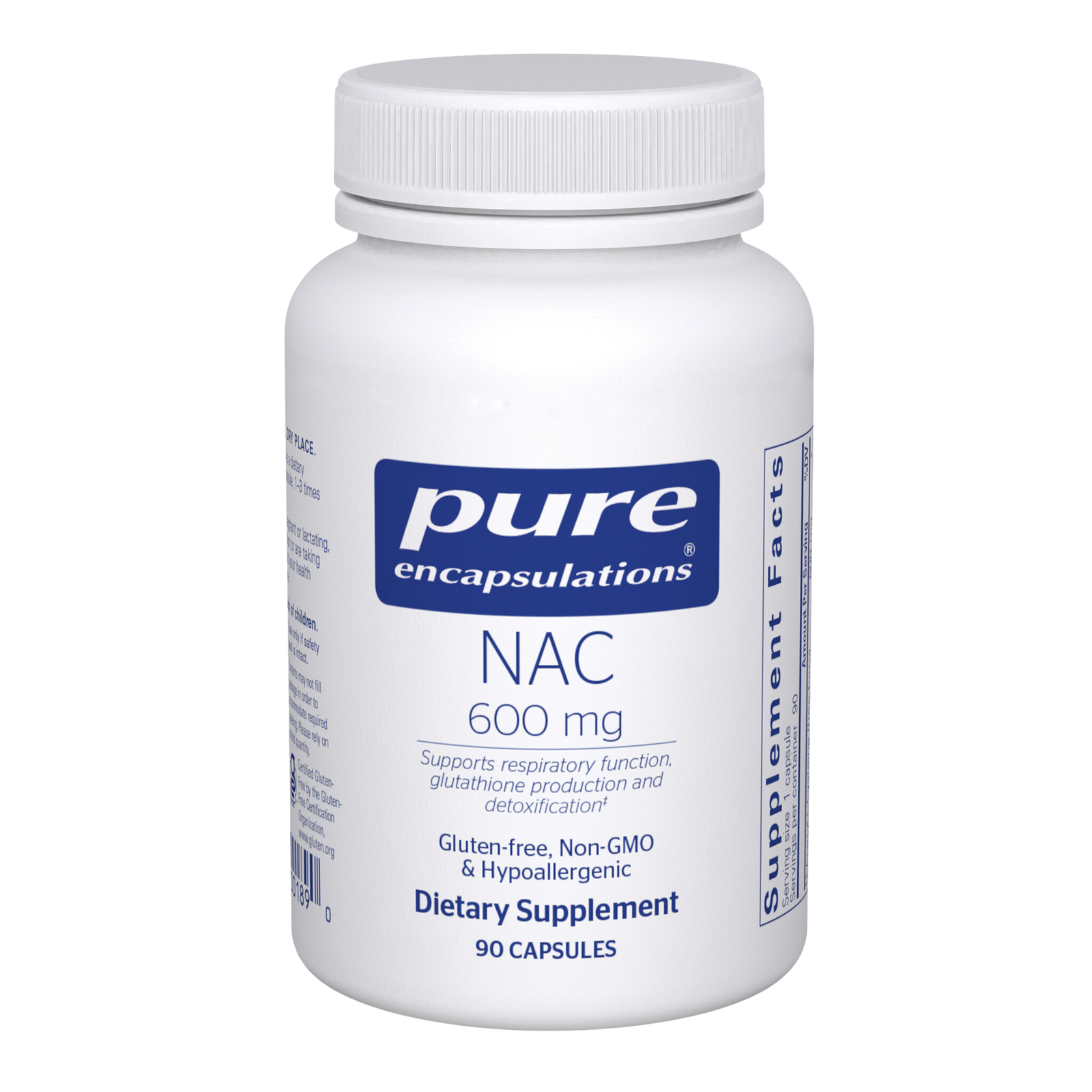 Pure Encapsulations, NAC (n-acetyl-l-cysteine) 600 mg 90 capsules
