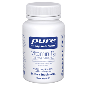 Pure Encapsulations, Vitamin D3 125 mcg (5,000 IU) 120 capsules