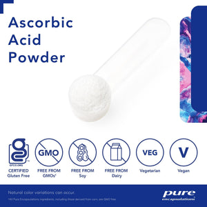 Pure Encapsulations, Ascorbic Acid Powder 227 g — Capsule size and certifications
