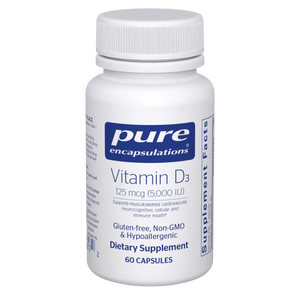 Pure Encapsulations, Vitamin D3 125 mcg (5,000 IU) 60 capsules
