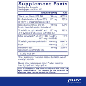 Pure Encapsulations, B-Complex Plus 120 — Supplement facts panel