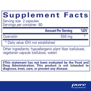 Pure Encapsulations, Quercetin 120 — Supplement facts panel