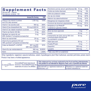 Pure Encapsulations, O.N.E.™ Multivitamin — Supplement facts panel