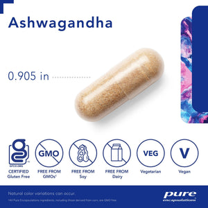 Pure Encapsulations, Ashwagandha — Capsule size and certifications