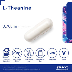 Pure Encapsulations, l-Theanine — Capsule size and certifications
