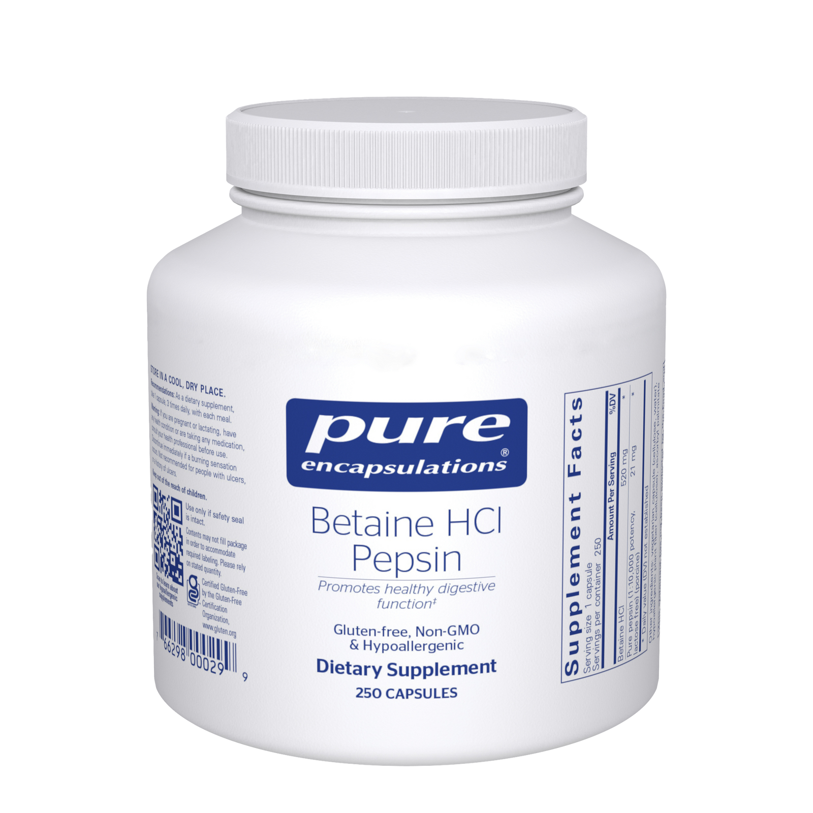 Pure Encapsulations, Betaine HCl Pepsin