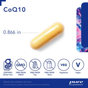 Pure Encapsulations, CoQ10 120 mg. — Capsule size and certifications