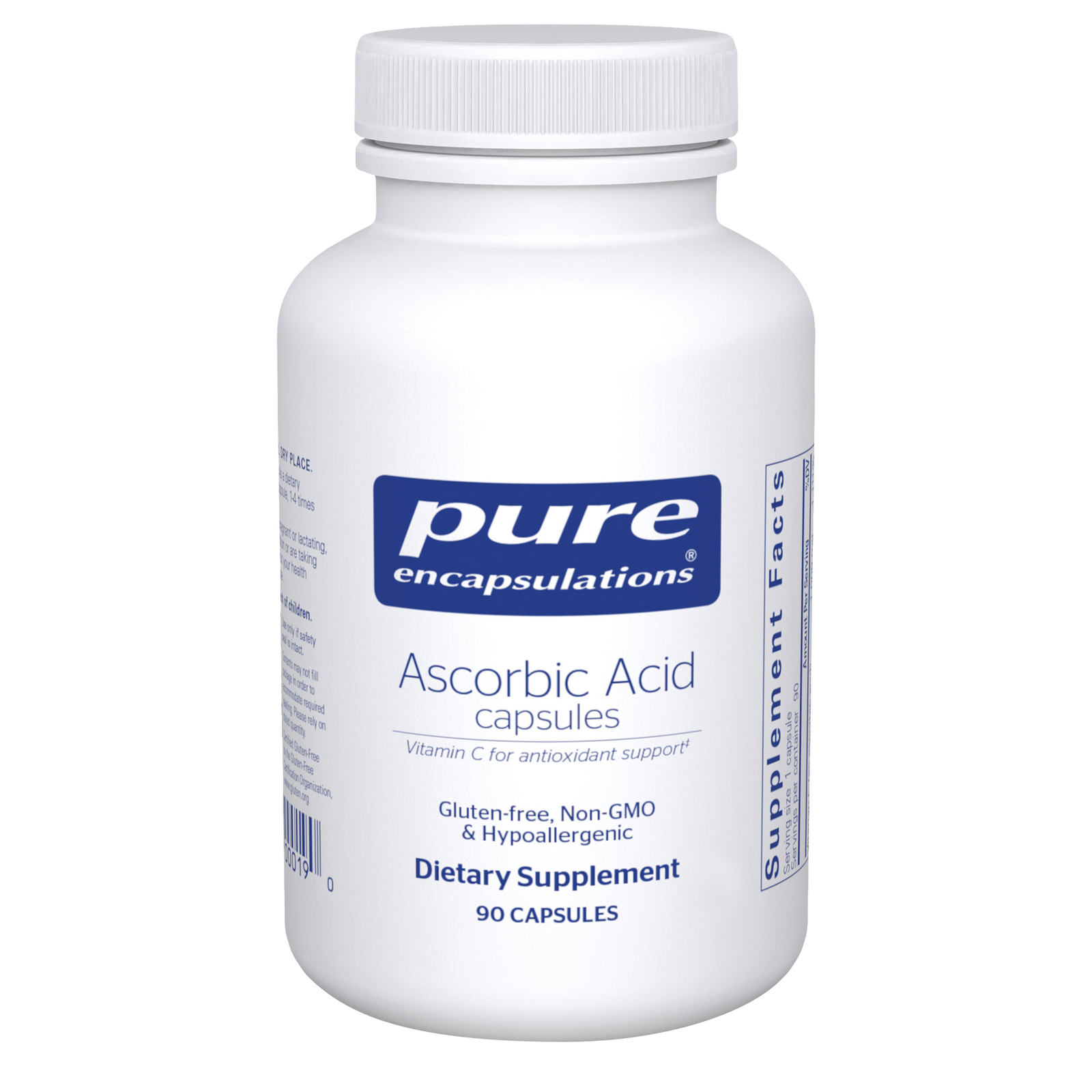 Pure Encapsulations, Ascorbic Acid 1000 mg — Ascorbic Acid 1 gram 90's