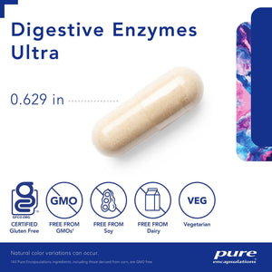Pure Encapsulations, Digestive Enzymes Ultra — Capsule size and certifications