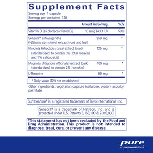 Pure Encapsulations, Cortisol Calm — Supplement facts panel
