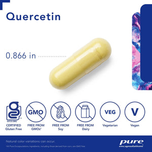Pure Encapsulations, Quercetin — Capsule size and certifications