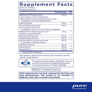 Pure Encapsulations, DIM Detox 60's 60 — Supplement facts panel