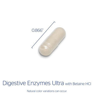 Pure Encapsulations, Digestive Enzymes Ultra with Betaine HCl — Capsule size and certifications