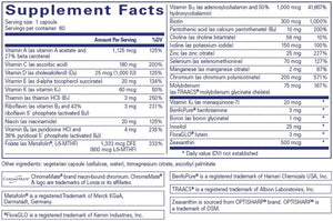 Pure Encapsulations, PureGenomics Multivitamin — Supplement facts panel