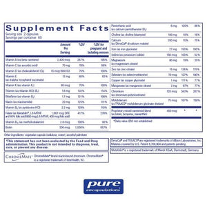 Pure Encapsulations, PreNatal Nutrients — Supplement facts panel