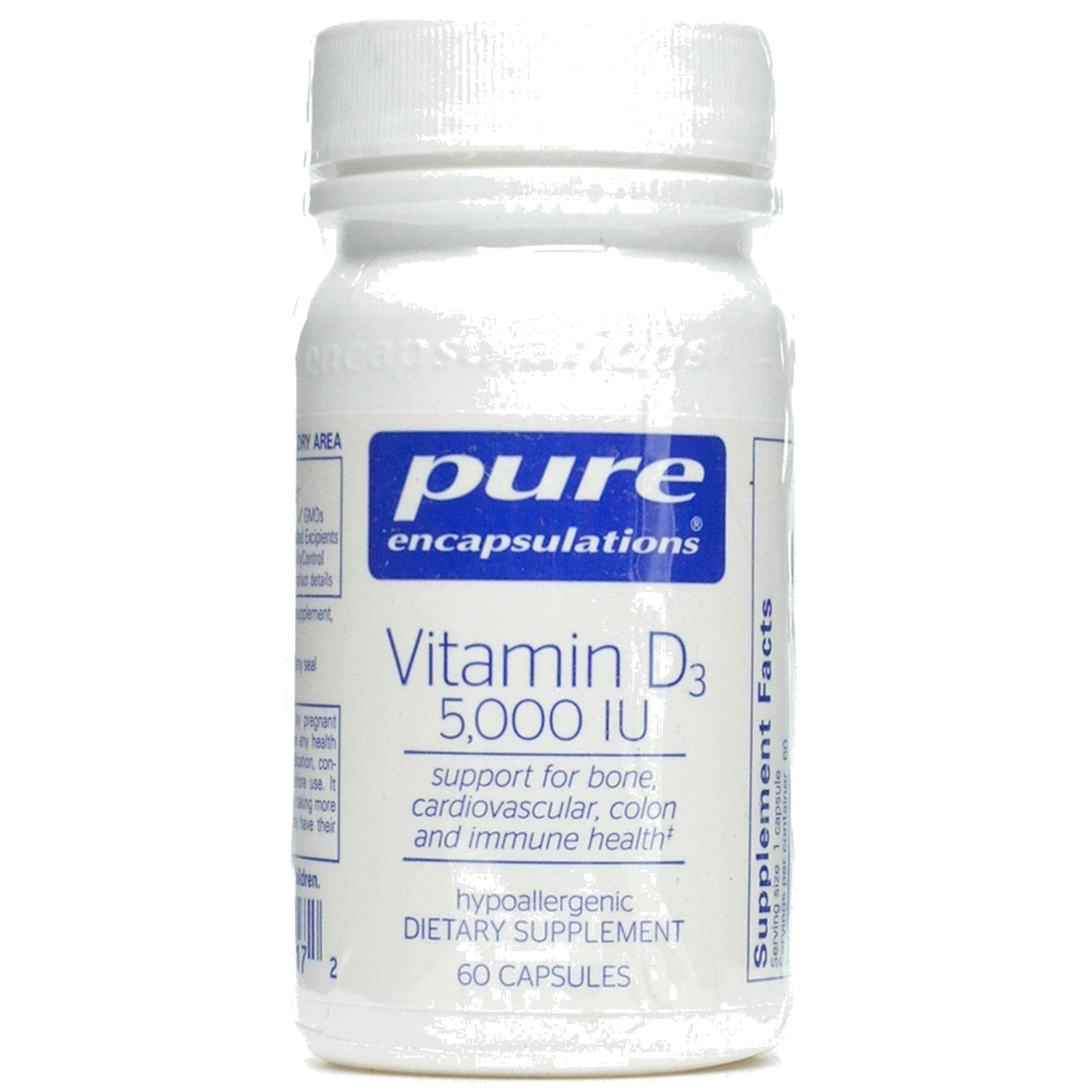 Pure Encapsulations, Vitamin D3 5000 IU 60 capsules
