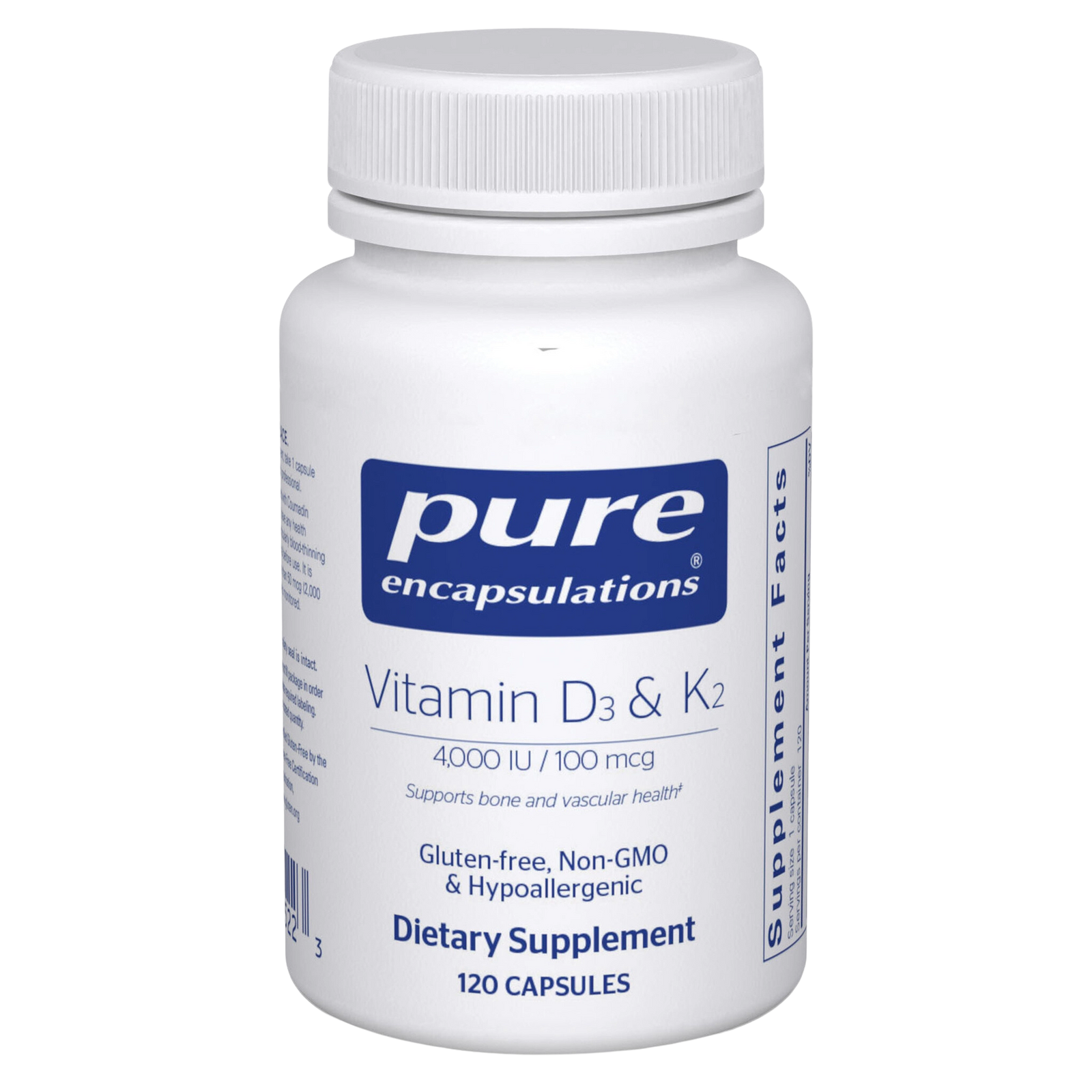 Pure Encapsulations, Vitamin D3 & K2 120 capsules