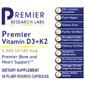 Premier Vitamine D3+K2 30 Vcaps 
