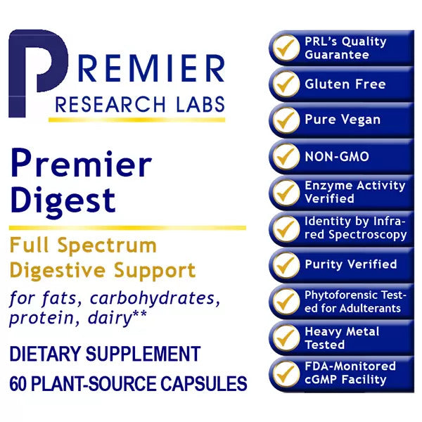 Premier Digest 60Vcaps - Health & Light Institute