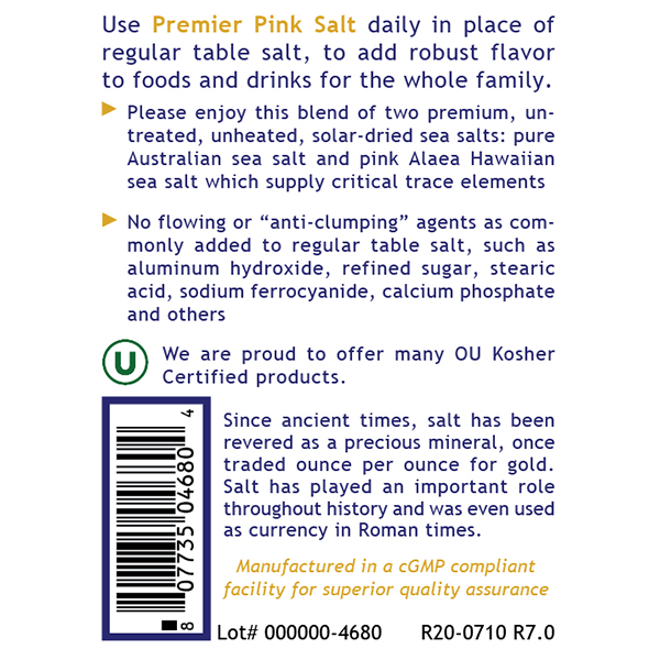 Premier Pink Salt 12 oz - Health & Light Institute